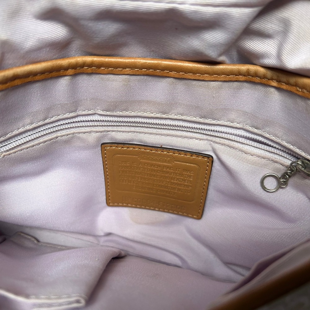 Coach Soho F12308 Lilac Signature Canvas Leather Shoulder Bag Fair - Picture 7 of 12
